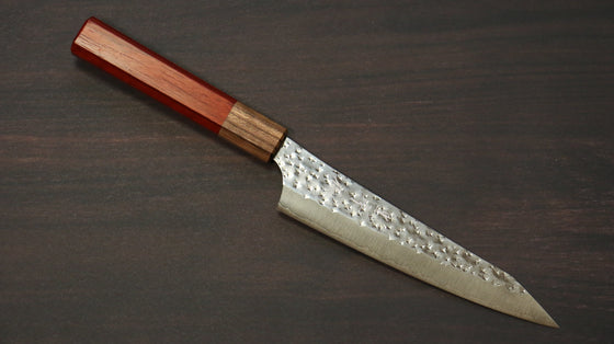 Yu Kurosaki Senko Ei R2/SG2 Hammered Petty-Utility 150mm Padoauk Handle - Japanny - Best Japanese Knife