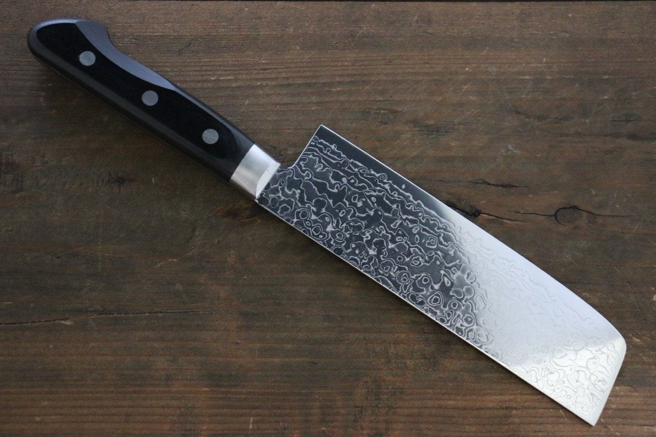 Sakai Takayuki AUS10 45 Layer Mirrored Finish Damascus Nakiri Japanese Knife 160mm - Japanny - Best Japanese Knife