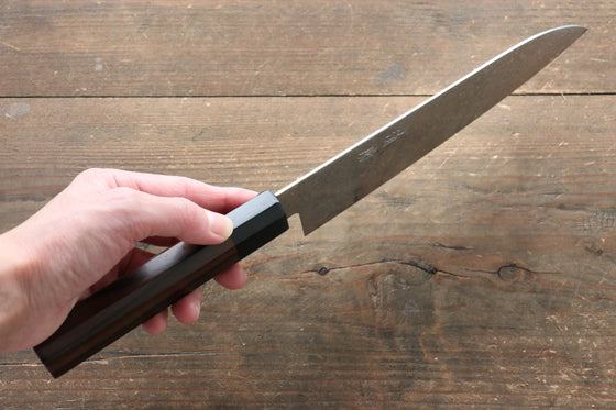 Seisuke AUS10 Damascus Santoku Japanese Knife 180mm Shitan Handle - Japanny - Best Japanese Knife