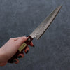 Seisuke Blue Super Hammered Petty-Utility 150mm Red Pakka wood Handle - Japanny - Best Japanese Knife