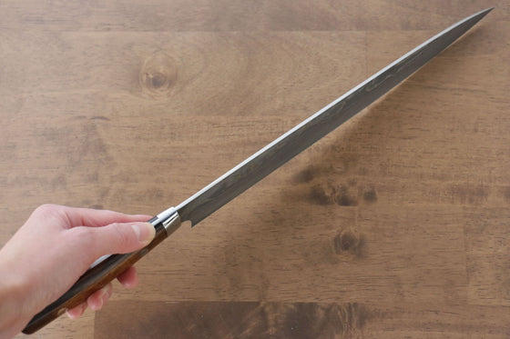 Takeshi Saji VG10 Black Damascus Sujihiki 270mm Ironwood Handle - Japanny - Best Japanese Knife