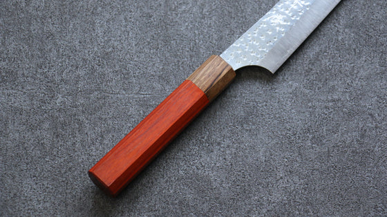 Yu Kurosaki Senko Ei R2/SG2 Hammered Sujihiki  240mm Padoauk Handle - Japanny - Best Japanese Knife