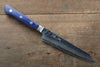Seisuke Aotsuchi AUS10 Hammered Kiritsuke Petty-Utility  140mm Blue Pakka wood Handle - Japanny - Best Japanese Knife
