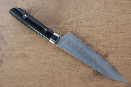 Takeshi Saji SRS13 Hammered Kiritsuke Petty-Utility  135mm Black Micarta Handle - Japanny - Best Japanese Knife