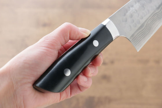 Takeshi Saji SRS13 Hammered Bunka Japanese Knife 180mm Black Micarta Handle - Japanny - Best Japanese Knife