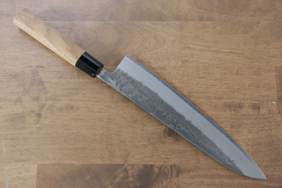 Seisuke Blue Steel No.2 Nashiji Gyuto 240mm Chestnut Handle - Japanny - Best Japanese Knife