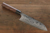 Ogata White Steel No.2 Damascus Migaki Finished Santoku 180mm with Shitan Handle - Japanny - Best Japanese Knife