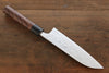 Ogata White Steel No.2 Damascus Migaki Finished Santoku 180mm with Shitan Handle - Japanny - Best Japanese Knife