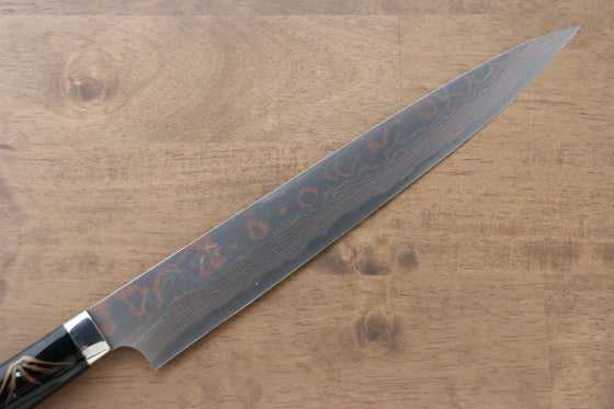 Takeshi Saji Blue Steel No.2 Colored Damascus Sujihiki  270mm Lacquered Handle with Sheath - Japanny - Best Japanese Knife