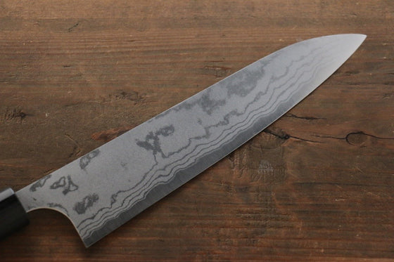 Ogata White Steel No.2 Damascus Migaki Finished Gyuto 210mm with Shitan Handle - Japanny - Best Japanese Knife