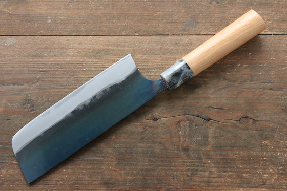 Masakage Masakage Mizu Blue Steel No.2 Black Finished Nakiri  170mm with American Cherry Handle - Japanny - Best Japanese Knife