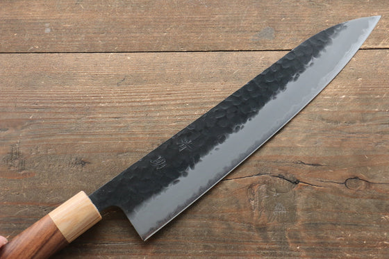 Seisuke Kokubyaku Blue Super Hammered Gyuto 240mm Morado Handle - Japanny - Best Japanese Knife
