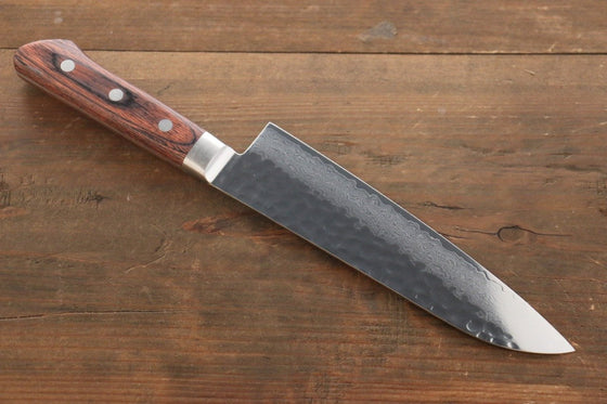 Seisuke VG10 33 Layer Damascus Santoku  180mm Mahogany Handle - Japanny - Best Japanese Knife