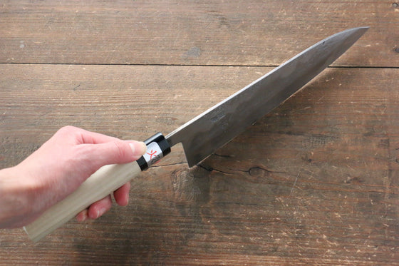 Fujiwara Teruyasu White Steel No.1 Nashiji Gyuto 210mm with Magnolia Handle - Japanny - Best Japanese Knife