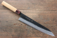  Sakai Takayuki Blue Super Hammered Black Finished Gyuto  240mm Keyaki (Japanese Elm) Handle - Japanny - Best Japanese Knife