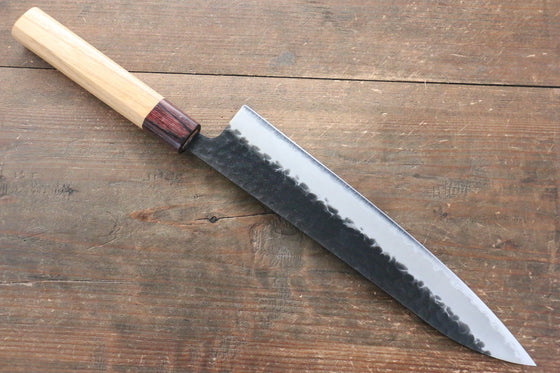 Sakai Takayuki Blue Super Hammered Black Finished Gyuto 240mm Keyaki (Japanese Elm) Handle - Japanny - Best Japanese Knife