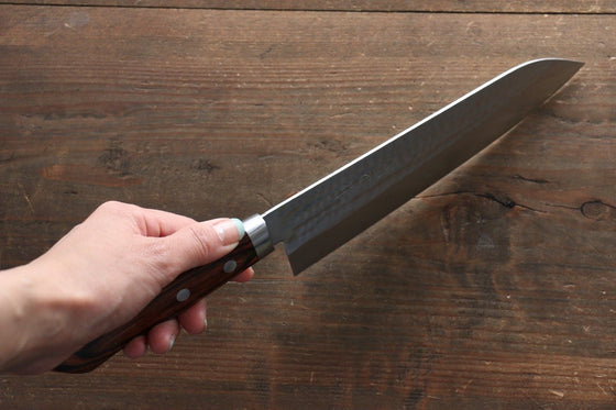 Kunihira VG1 Hammered Gyuto 180mm Mahogany Handle - Japanny - Best Japanese Knife