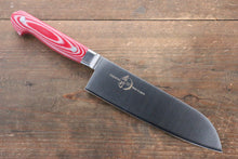  Sakai Takayuki Grand Chef Grand Chef Swedish Steel-stn Santoku  180mm Red Micarta Handle - Japanny - Best Japanese Knife