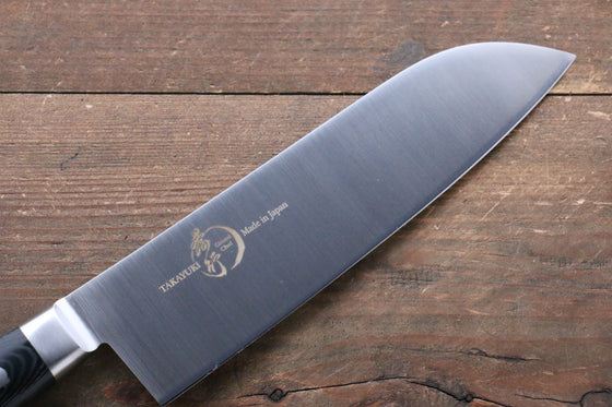 Sakai Takayuki Grand Chef Grand Chef Swedish Steel-stn Santoku  180mm Black Micarta Handle - Japanny - Best Japanese Knife