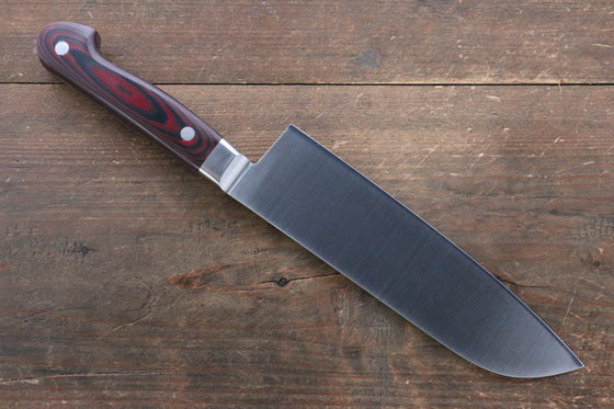 Sakai Takayuki Grand Chef Grand Chef Swedish Steel-stn Santoku  180mm Brown Micarta Handle - Japanny - Best Japanese Knife