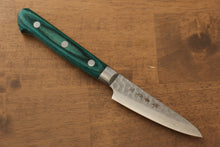  Sakai Takayuki VG10 17 Layer Damascus Petty-Utility Japanese Knife 80mm Green Pakka wood Handle - Japanny - Best Japanese Knife