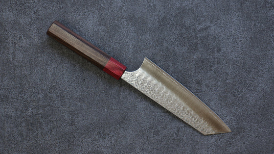 Yoshimi Kato Minamo R2/SG2 Hammered Bunka  165mm Shitan (ferrule: Red Pakka wood) Handle - Japanny - Best Japanese Knife