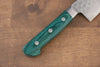 Sakai Takayuki VG10 17 Layer Damascus Santoku 170mm Green Pakka wood Handle - Japanny - Best Japanese Knife