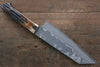 Takeshi Saji VG10 Black Damascus Bunka Japanese Knife 180mm Brown Cow Bone Handle - Japanny - Best Japanese Knife