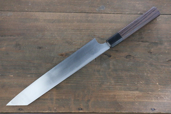 Hideo Kitaoka [Left Handed] White Steel No.2 Damascus Kiritsuke Yanagiba 240mm Shitan Handle - Japanny - Best Japanese Knife