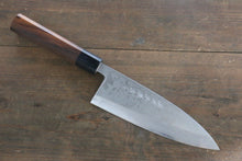  Hideo Kitaoka White Steel No.2 Damascus Deba Japanese Knife 180mm Shitan Handle - Japanny - Best Japanese Knife