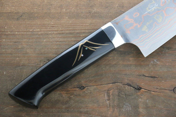 Takeshi Saji Maki-e Art Blue Steel No.2 Colored Damascus Gyuto  270mm Lacquered Handle - Japanny - Best Japanese Knife