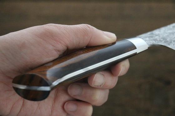 Takeshi Saji R2/SG2 Black Damascus Nakiri  165mm Ironwood Handle - Japanny - Best Japanese Knife
