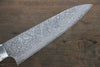 Takeshi Saji R2/SG2 Black Damascus Gyuto Japanese Knife 180mm Cow Bone Handle - Japanny - Best Japanese Knife