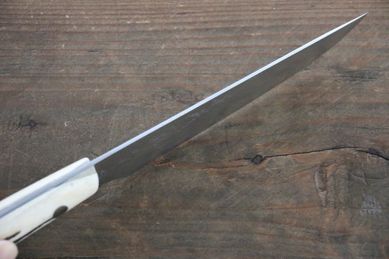 Takeshi Saji VG10 Black Damascus Steak Japanese Knife 125mm White Cow Bone Handle - Japanny - Best Japanese Knife