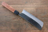 Yoshimi Kato Blue Super Clad Kurouchi Nakiri Japanese Chef Knife 165mm Honduras Handle - Japanny - Best Japanese Knife