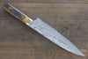Takeshi Saji VG10 Black Damascus Gyuto  210mm Brown Cow Bone Handle - Japanny - Best Japanese Knife