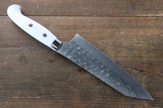 Yu Kurosaki Yu Kurosaki Shizuku R2/SG2 Hammered Bunka Japanese Knife 165mm with White Stone Handle - Japanny - Best Japanese Knife