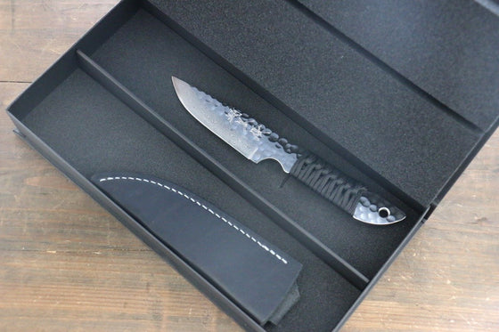 Yu Kurosaki VG10 Damascus Hunter Knife  100mm paracord wrapped Handle - Japanny - Best Japanese Knife