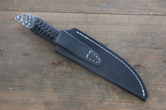 Yu Kurosaki VG10 Damascus Hunter Knife  100mm paracord wrapped Handle - Japanny - Best Japanese Knife