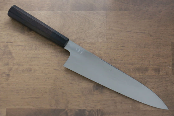 Jikko Fujisan Honyaki White Steel No.3 Mirrored Finish Gyuto 210mm Ebony Wood Handle - Japanny - Best Japanese Knife