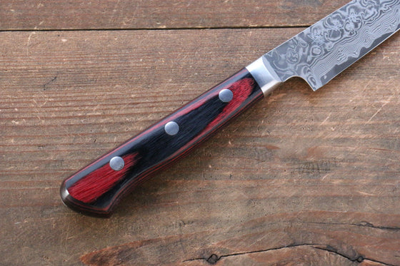 Yoshimi Kato VG10 Damascus Steak  100mm Red Pakka wood Handle - Japanny - Best Japanese Knife