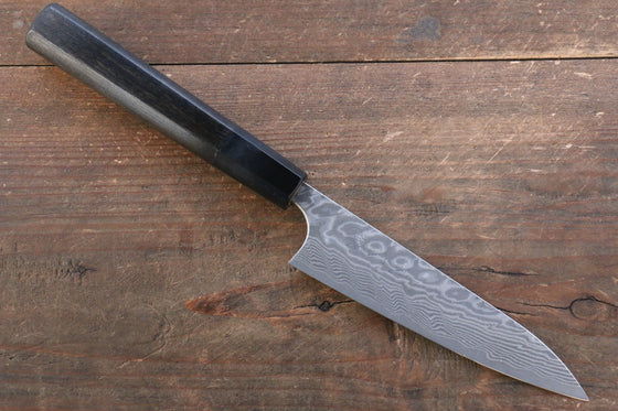 Yoshimi Kato R2/SG2 Damascus Petty-Utility Japanese Knife 120mm Lacquered Handle - Japanny - Best Japanese Knife