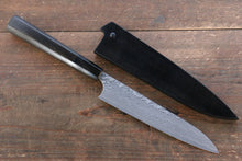  Yoshimi Kato SG2 Damascus Petty-Utility 150mm with Lacquered Handle with Saya - Japanny - Best Japanese Knife