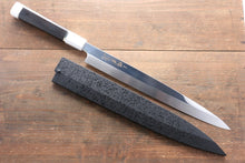  Sakai Takayuki Ginryu Honyaki Swedish Steel Mirrored Finish Yanagiba 270mm Ebony Wood Handle with Sheath - Japanny - Best Japanese Knife