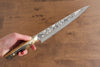 Takeshi Saji VG10 Black Damascus Sujihiki 270mm Brown Cow Bone Handle - Japanny - Best Japanese Knife