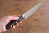 Seisuke Kagami AUS10 Mirrored Finish Damascus Santoku  170mm Black Pakka wood Handle - Japanny - Best Japanese Knife