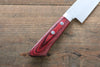 Kunihira Sairyu VG10 Damascus Small Santoku 135mm Red Pakka wood Handle - Japanny - Best Japanese Knife