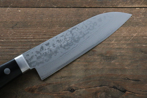 Kunihira Sairyu VG10 Damascus Small Santoku 135mm Black Pakka wood Handle - Japanny - Best Japanese Knife