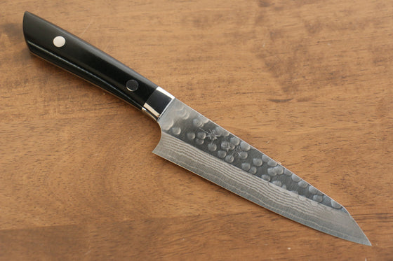 Takeshi Saji SRS13 Hammered(Maru) Petty-Utility  130mm Black Micarta Handle - Japanny - Best Japanese Knife