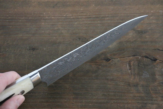 Takeshi Saji R2/SG2 Black Damascus Petty-Utility 150mm Cow Bone Handle - Japanny - Best Japanese Knife